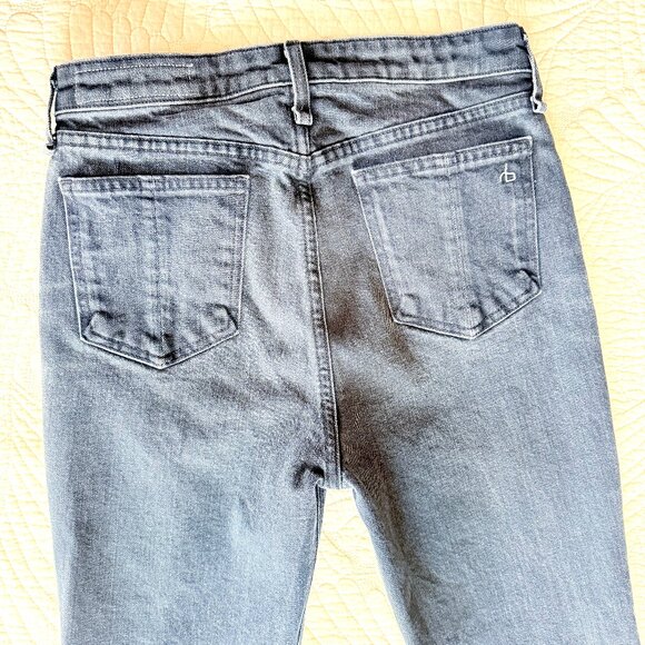 Rag & Bone Nina High Rise Flare Black Onyx Flare Leg Raw Hem Jeans Size 27 - Picture 8 of 15